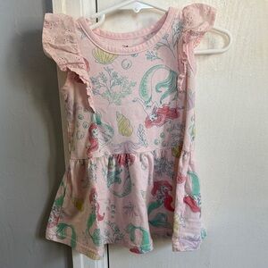 Disney Little Mermaid Pink and Green Tank Top